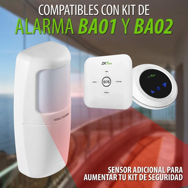 Sensor de Movimiento, WiFi Inalámbrico de Seguridad por Infrarrojo para  Hogar, Tienda y Hotel para Alarmas BA01 y BA02