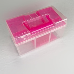 Frasqueira c/ divisórias cor:rosa cristal cod.195rs - comprar online