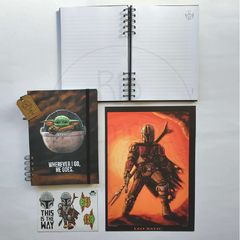Cuaderno Grogu con lámina "Mando" - Ilustrado por Leo Batic