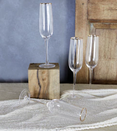 COPAS CHAMPAGNE LUISA CON BORDE DORADO X 6UN