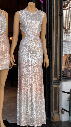 Imagen de Vestido Panther Micropalliettes lineal sirena sin plumas Art. 17536