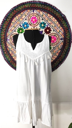 vestido indiano curto branco