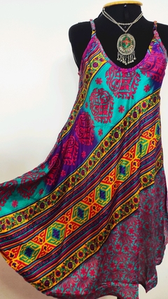Vestido seda indiana curto - comprar online