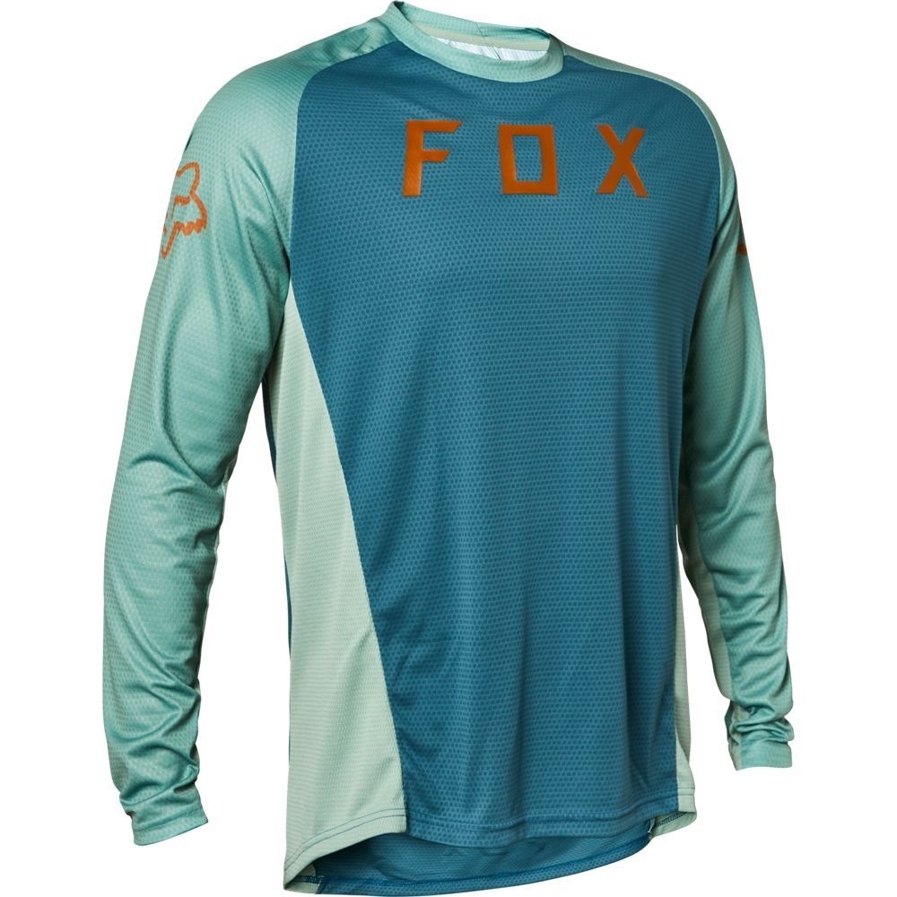 JERSEY FOX MTB DEFEND LS AZUL - Uniformes Enduro