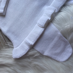 Saída Maternidade Vestido Menina Laço de Amor - Branca - Vestido Calça e Manta - Amore Moda Bebê