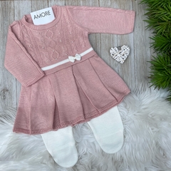 Saída Maternidade Vestido Iasmim - Rosê - Manta Vestido e Calça - comprar online