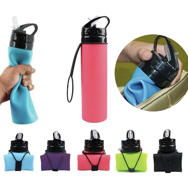 BOTELLA PLEGABLE DE SILICONA - Comprar en Gomplástica