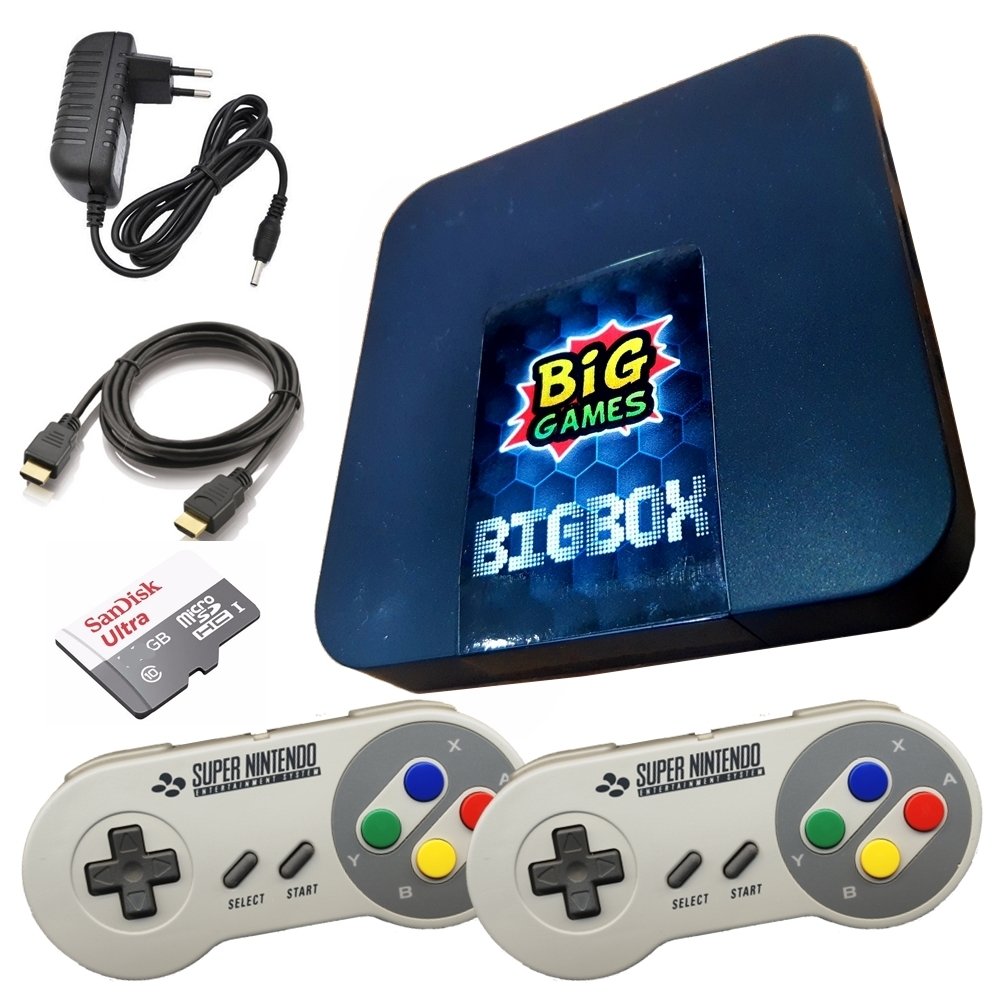 Video Game BigBox 12mil Jogos So Ligar Na Tv + 2 Controles modelo Super  Nintendo