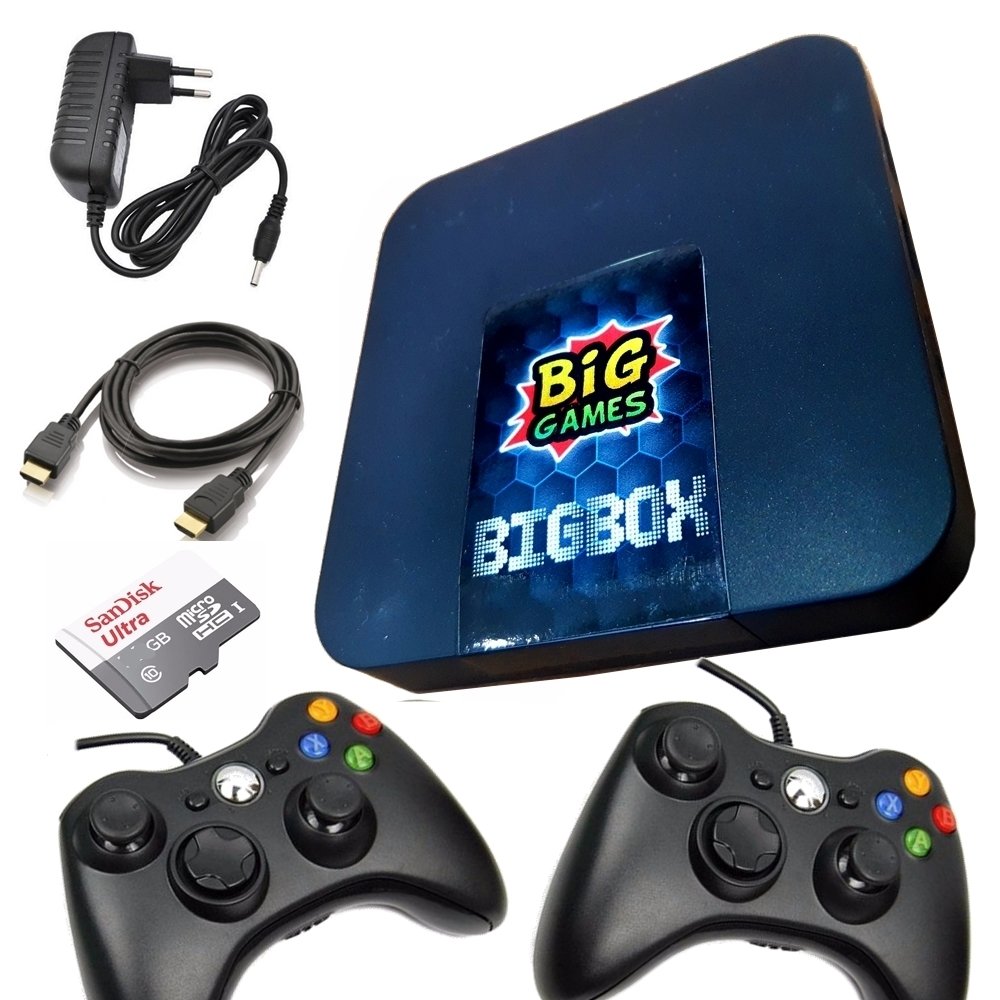 Video Game BigBox 12mil Jogos So Ligar Na Tv + 2 Controles modelo XBOX