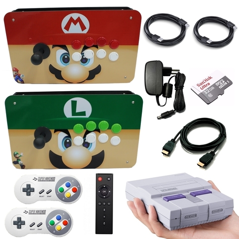 Video Game BigBox 12mil Jogos So Ligar Na Tv + 2 Controles modelo Super  Nintendo