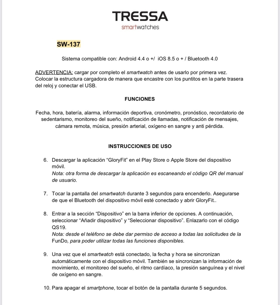 Smartwatch Tressa SW-151 (Unisex) - Venta por mayor de smartwatch