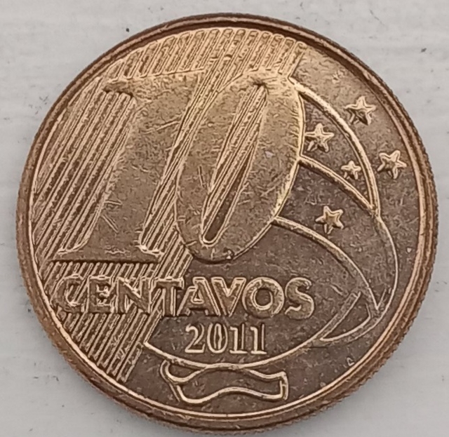 Moeda 10 Centavos real 2011 - Moedas e Cédulas