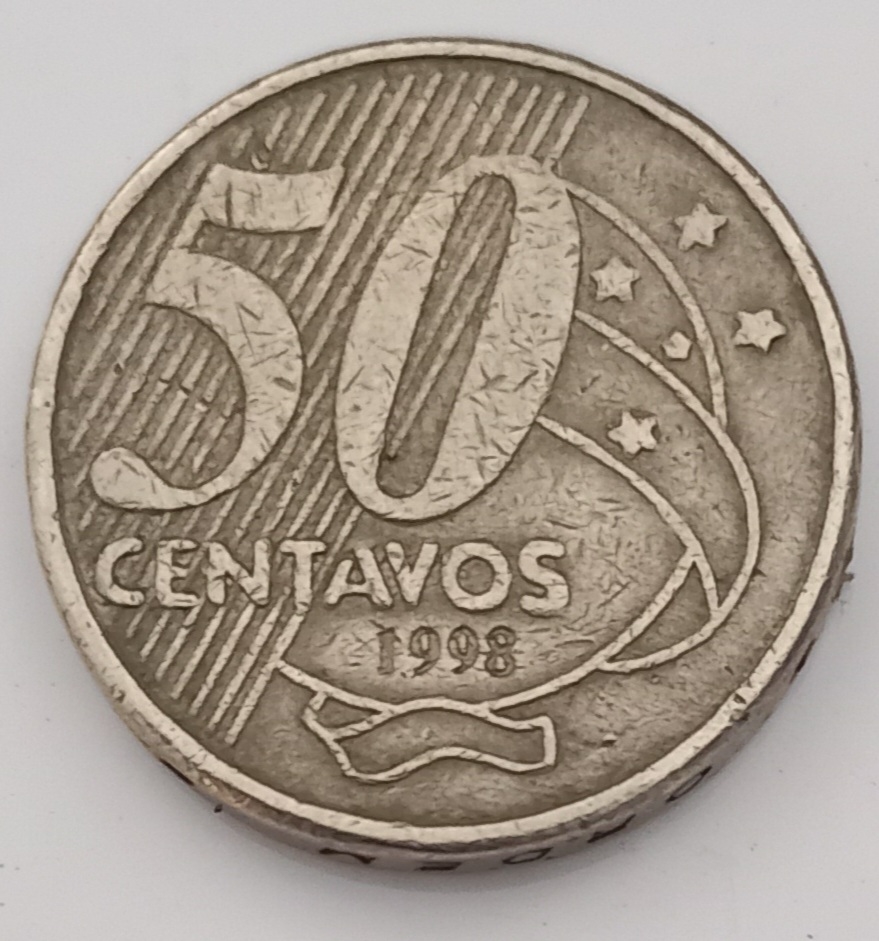 Lote 2 Moedas - 1 Real 1998 + 50 centavos real 1998
