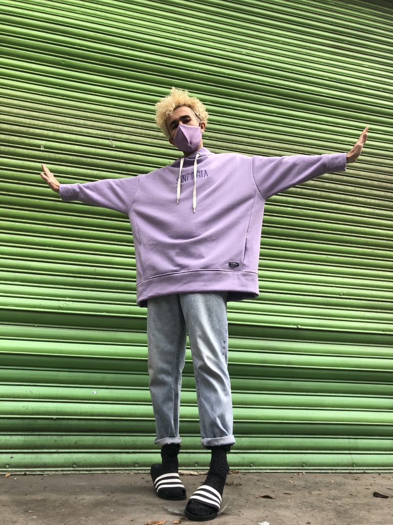 BUZO OVERSIZE SINERGIA - Lila frizado - Cherrola
