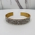 Bracelete festa médio com cristais prata, banhado a ouro - comprar online