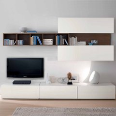 Modular Rack Mesa para Tv + Biblioteca Melamina Modelo Badajoz