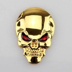 2 Adesivos Emblema Carro Moto Caveira Crânio Gold + Preto - comprar online