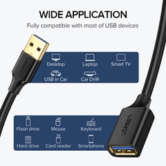 Imagem do Ugreen usb cabo de extensão usb 3.0 cabo para smart computador portátil tv xbox um ssd usb 3.0 2.0 cabo extensor mini cabo de velocidade rápida