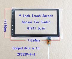 Sensor de toque de 9 polegadas, digitalizador para rádio, gravador de mão, painel de bmw e39 e53 x5 benz gt911 6pin 224*130mm - loja online