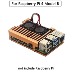 Case de liga de alumínio para raspberry pi 4b/3b, revestimento armadura de 4 cores com dissipador de calor para raspberry pi 4b/3b