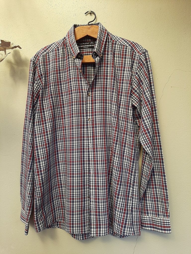 Camisa a cuadros azul-roja-blanco - Cedar Wood State - Talle cuello 39/40