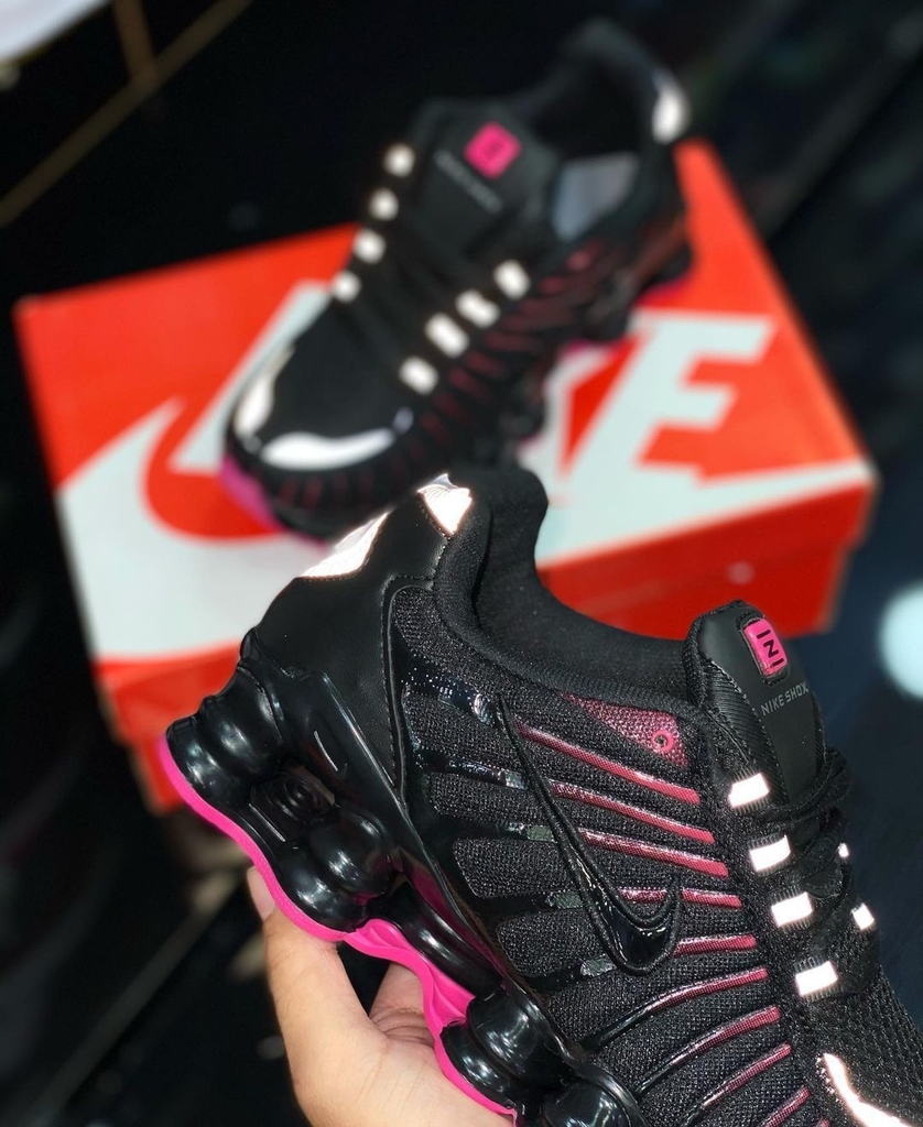 nike 12 molas preto e rosa