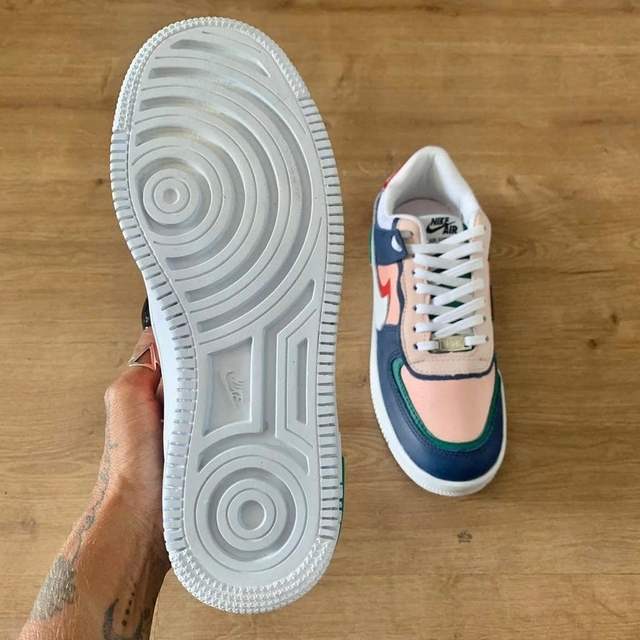 nike air force caf 1 shadow rosa azul
