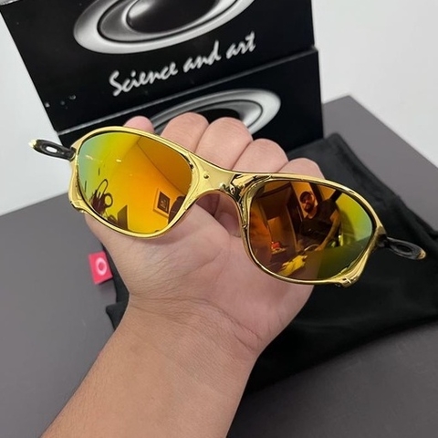 Óculos Oakley Juliet 24K “Lentes Gold” Kit borracha preta