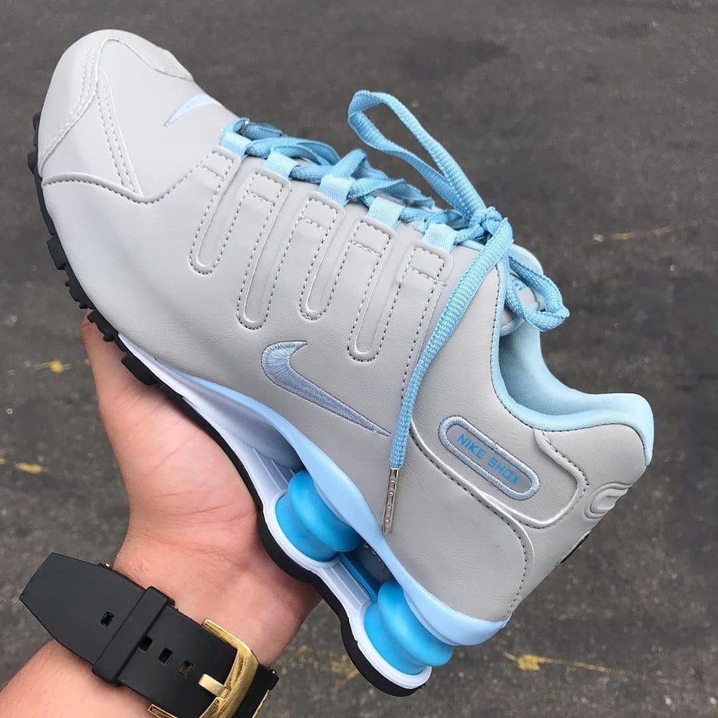 Tênis Nike Shox nz 4 molas azul bebê/cinza Feminino