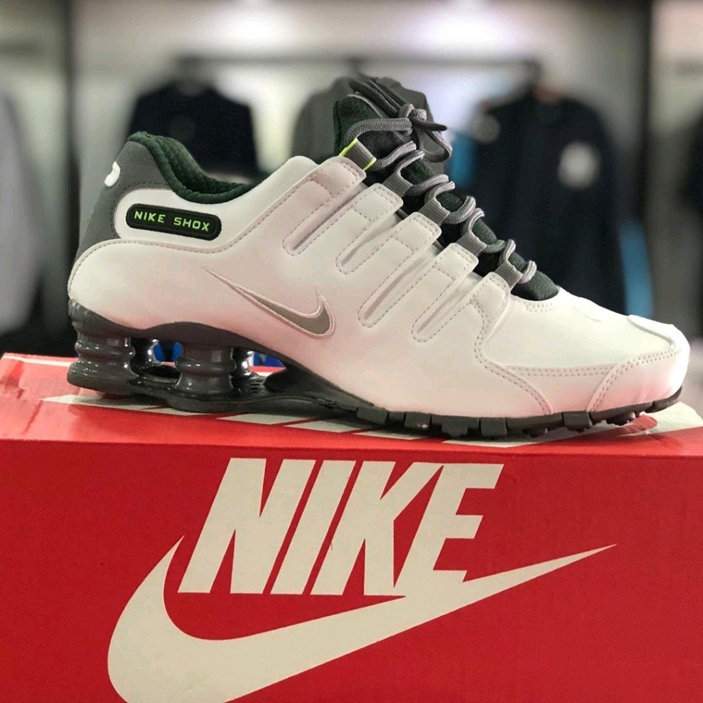 Tênis Nike Shox nz 4 molas branco e verde - Fwstoree