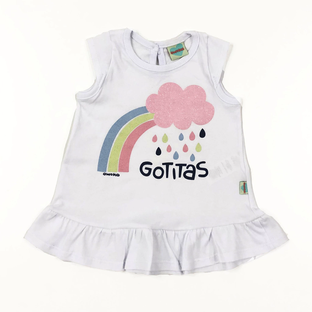 Vestido Gotitas Blanco Bebé Nena - Comprar en OWOKO Vestido Gotitas Blanco Bebé Nena - Comprar en OWOKO