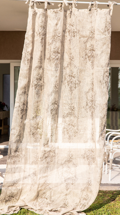 CORTINA DE LINO NATURAL ESTAMPA - tienda online