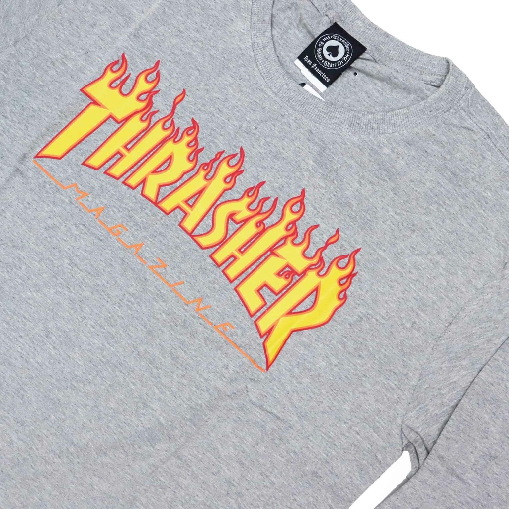 Camiseta Thrasher Masculino Manga Longa Flame Preto