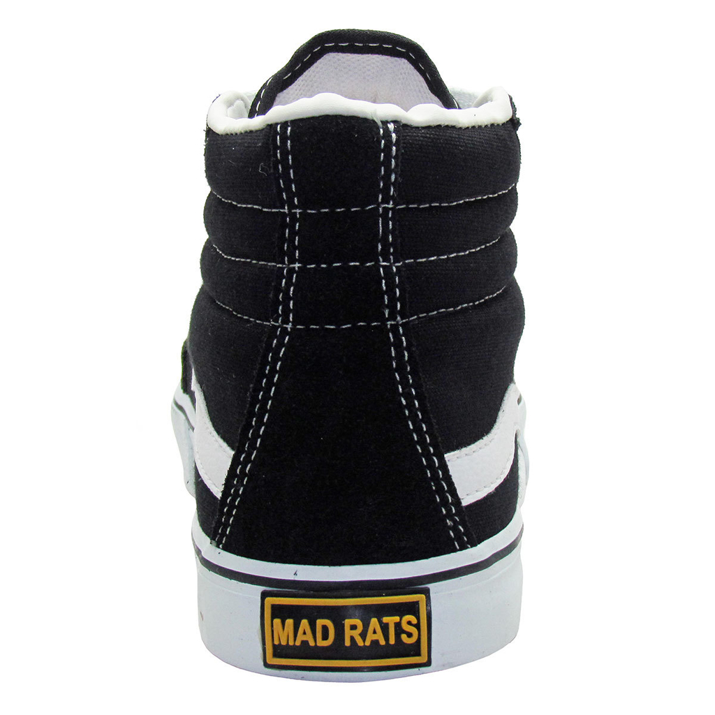 Tênis Mad Rats Hi Top Preto E Crepe Sneakers Cano Alto