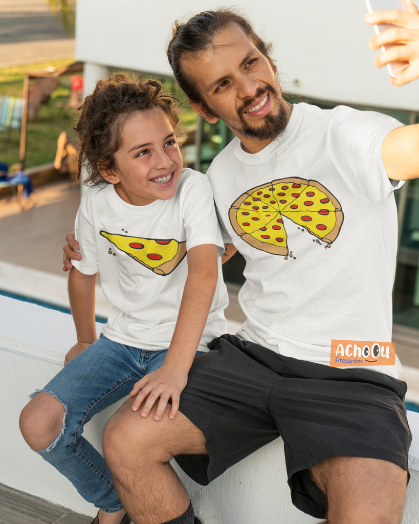camiseta pai e filha pizza
