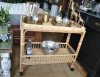 Mesa Auxiliar Carro Bar De Rattan - comprar online