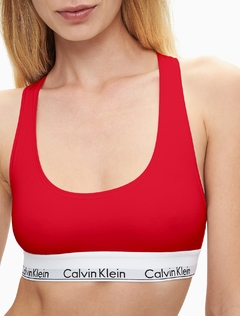 combinatie opslaan risico Top Calvin Klein - Rojo Elástico Ancho