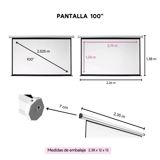 fórmula Regularidad Opiáceo Pantalla proyector para colgar 100 pulgadas Formato 16:9