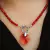 Dije corazon cristal austriaco rojo traslucido puntera plata de 2,5 cm x 1,8 cm - comprar online