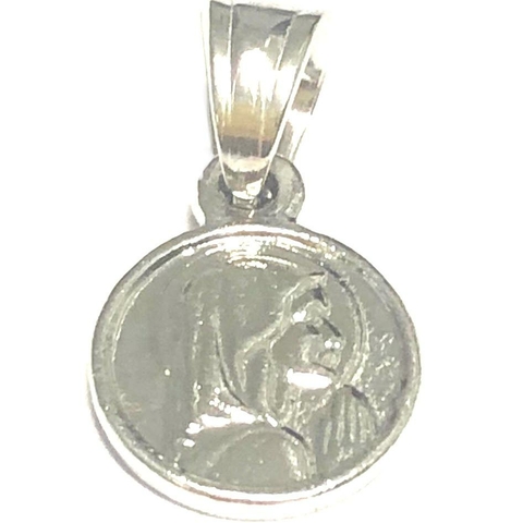Dije medalla redonda de acero virgen niña 1,1 cm de diametro