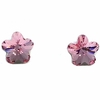 Aros en forma de flor de cristal austriaco de 4 mm color rosa - comprar online