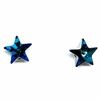 Aros estrellas de cristal austriaco de 4 mm color azul titanic