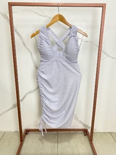 Vestido Larissa transpassado lurex Fendi ajuste lateral c/ detalhes prata - comprar online
