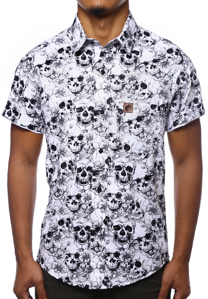 Camisa Casual Estampada Caveira Skull Camiseta