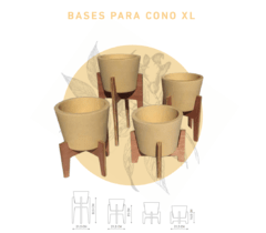 Soporte de madera para Maceta Coun con plato - MEDIDA M - comprar online