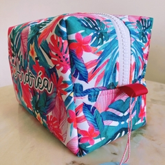 Necessaire Box Personalizada | Estampa Floral Rosa - comprar online
