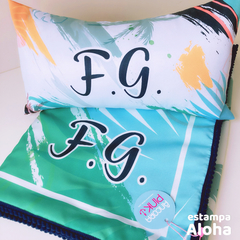 Kit Summer Personalizado = Canga Toalha + Almofadinha | Estampa Aloha na internet