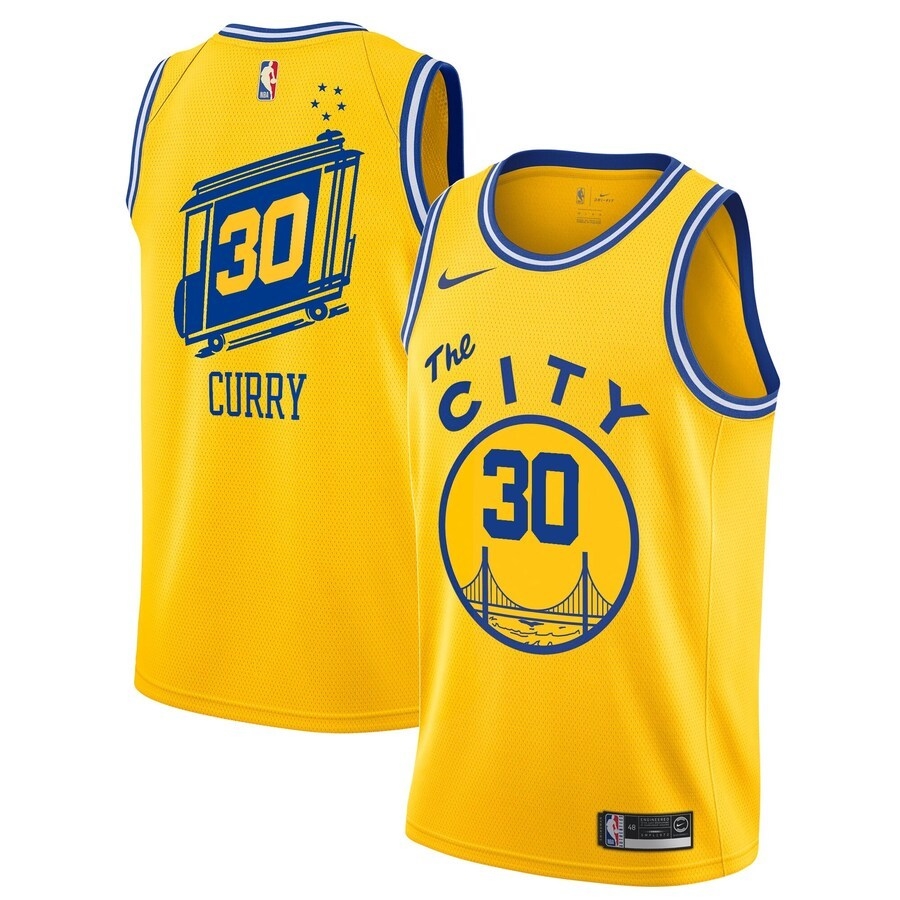 Regata NBA Nike Swingman - Golden State Warriors - Amarela - Curry #30