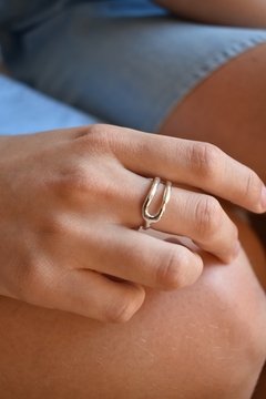 Anillo irregular doble de plata 925 - comprar online