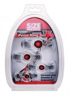 Size Matters Endurance Penis Ring Set - Clear en internet